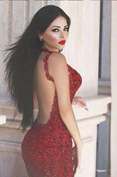 Fabulous  Backless Mermaid Long Prom Dresses Evening Dresses
